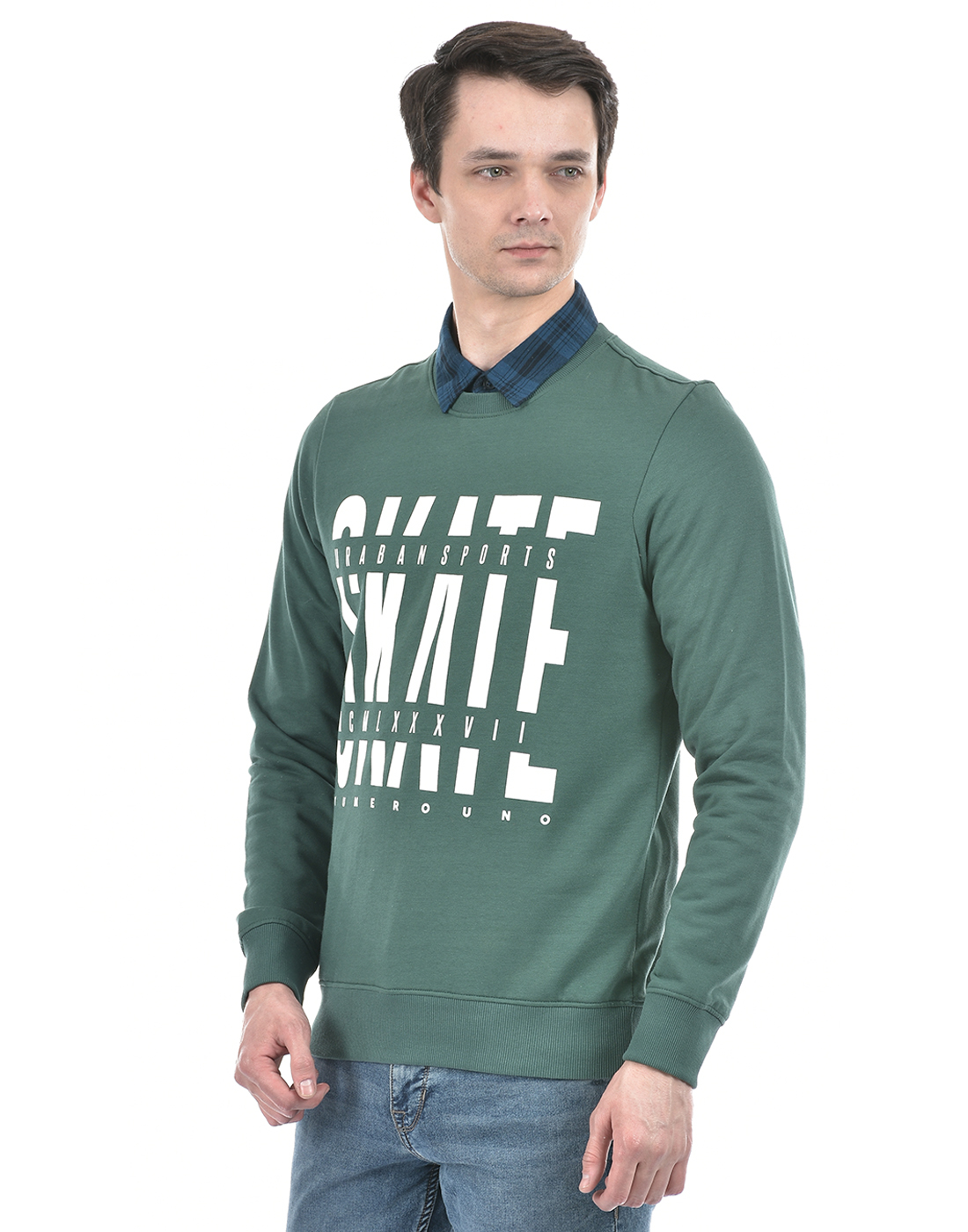 Numero Uno Men Typography Green Sweat Shirt